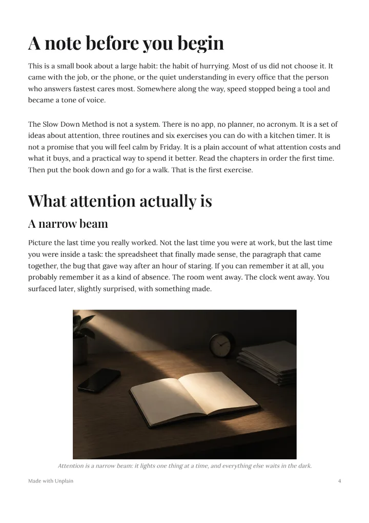 Page 4 of The Slow Down Method.