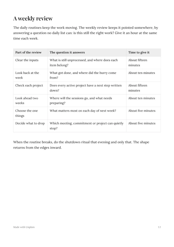 Page 12 of The Slow Down Method.